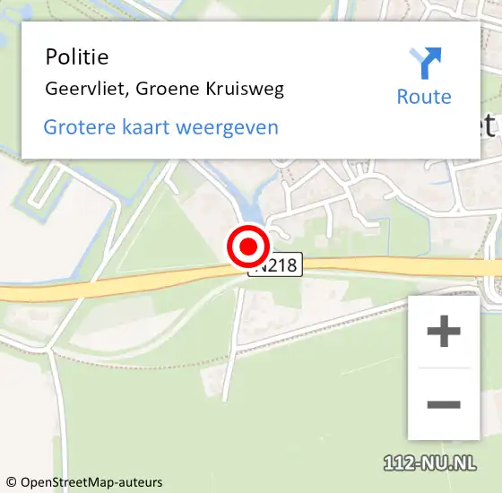 Locatie op kaart van de 112 melding: Politie Geervliet, Groene Kruisweg op 18 juni 2021 07:43