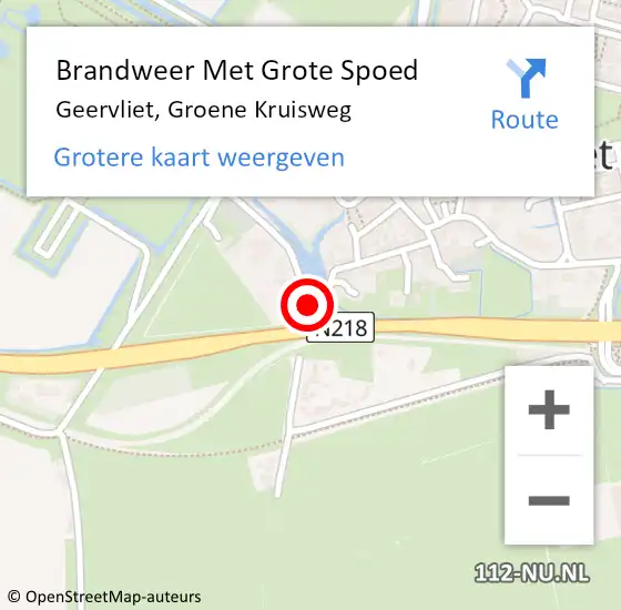 Locatie op kaart van de 112 melding: Brandweer Met Grote Spoed Naar Geervliet, Groene Kruisweg op 18 juni 2021 07:43