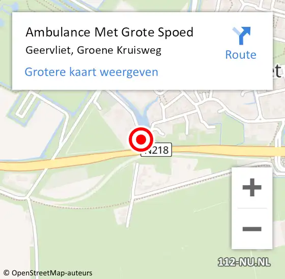 Locatie op kaart van de 112 melding: Ambulance Met Grote Spoed Naar Geervliet, Groene Kruisweg op 18 juni 2021 07:46