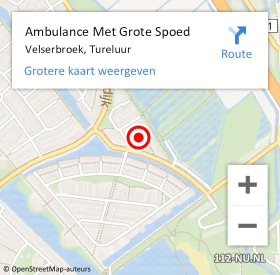 Locatie op kaart van de 112 melding: Ambulance Met Grote Spoed Naar Velserbroek, Tureluur op 18 juni 2021 07:47