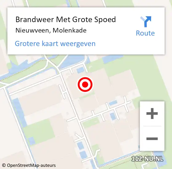 Locatie op kaart van de 112 melding: Brandweer Met Grote Spoed Naar Nieuwveen, Molenkade op 18 juni 2021 07:57