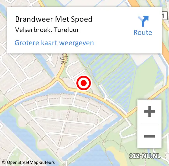 Locatie op kaart van de 112 melding: Brandweer Met Spoed Naar Velserbroek, Tureluur op 18 juni 2021 08:07