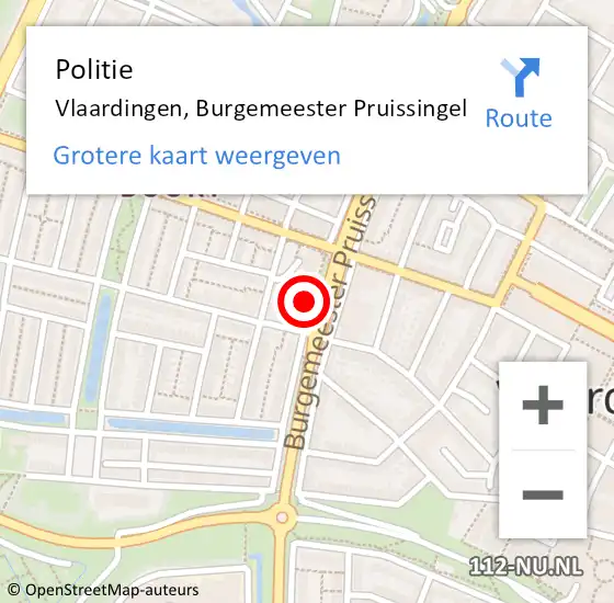 Locatie op kaart van de 112 melding: Politie Vlaardingen, Burgemeester Pruissingel op 18 juni 2021 08:20