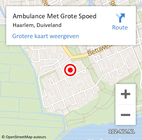 Locatie op kaart van de 112 melding: Ambulance Met Grote Spoed Naar Haarlem, Duiveland op 18 juni 2021 09:01