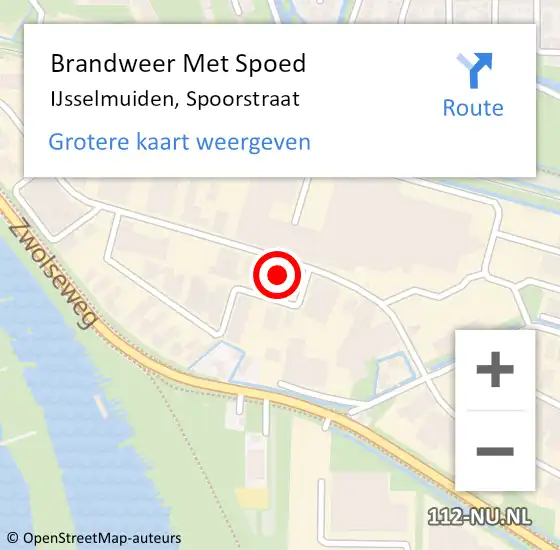 Locatie op kaart van de 112 melding: Brandweer Met Spoed Naar IJsselmuiden, Spoorstraat op 18 juni 2021 09:09