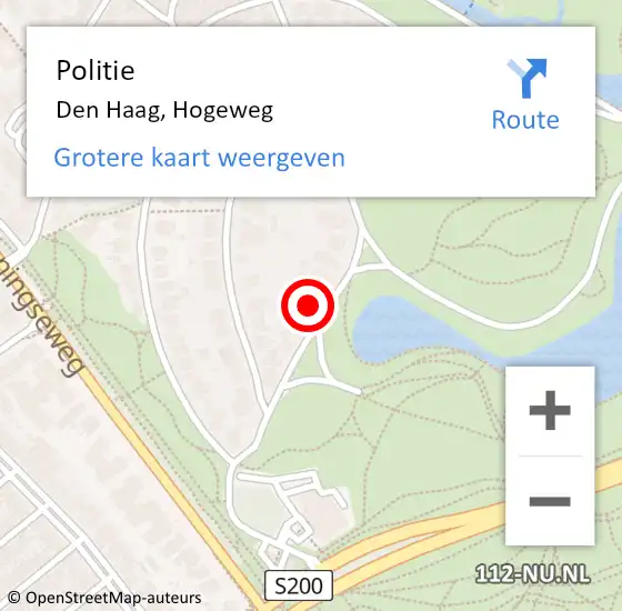 Locatie op kaart van de 112 melding: Politie Den Haag, Hogeweg op 18 juni 2021 09:24