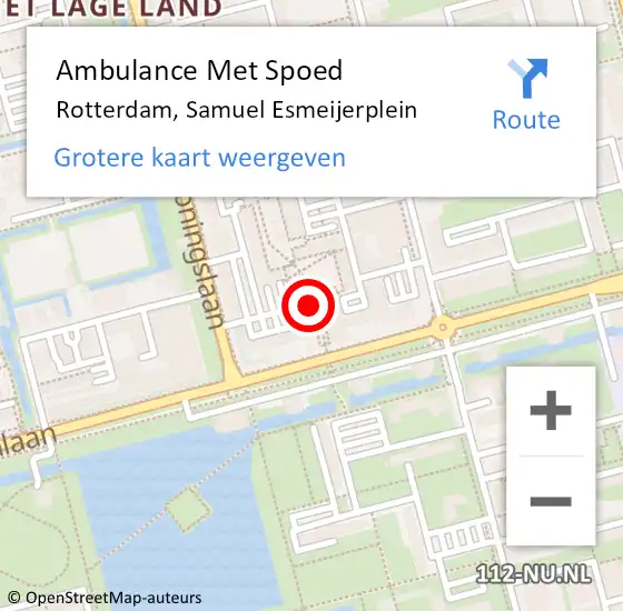 Locatie op kaart van de 112 melding: Ambulance Met Spoed Naar Rotterdam, Samuel Esmeijerplein op 18 juni 2021 09:33