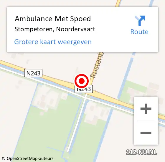 Locatie op kaart van de 112 melding: Ambulance Met Spoed Naar Stompetoren, Noordervaart op 18 juni 2021 09:36