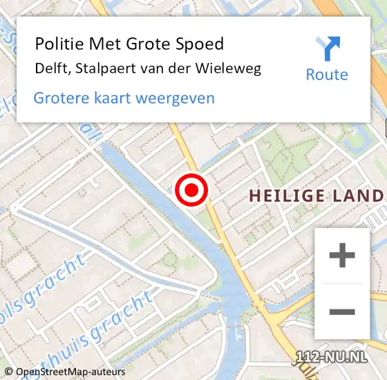 Locatie op kaart van de 112 melding: Politie Met Grote Spoed Naar Delft, Stalpaert van der Wieleweg op 18 juni 2021 09:47