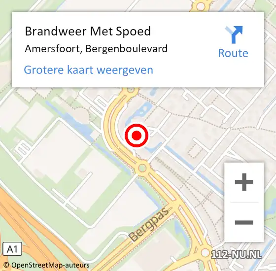 Locatie op kaart van de 112 melding: Brandweer Met Spoed Naar Amersfoort, Bergenboulevard op 18 juni 2021 10:03