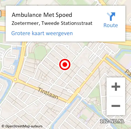 Locatie op kaart van de 112 melding: Ambulance Met Spoed Naar Zoetermeer, Tweede Stationsstraat op 18 juni 2021 10:05