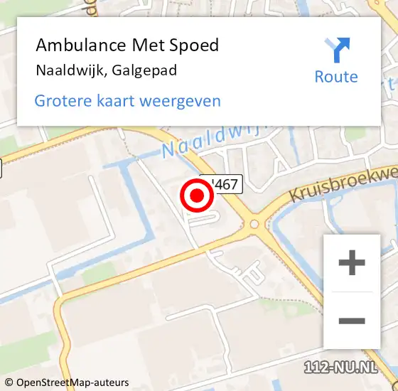 Locatie op kaart van de 112 melding: Ambulance Met Spoed Naar Naaldwijk, Galgepad op 18 juni 2021 10:05