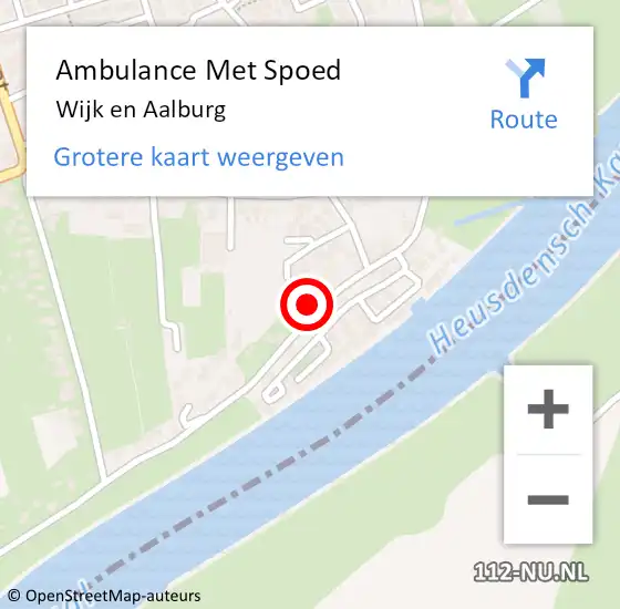 Locatie op kaart van de 112 melding: Ambulance Met Spoed Naar Wijk en Aalburg op 18 juni 2021 10:06