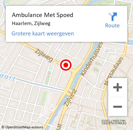 Locatie op kaart van de 112 melding: Ambulance Met Spoed Naar Haarlem, Zijlweg op 18 juni 2021 10:09