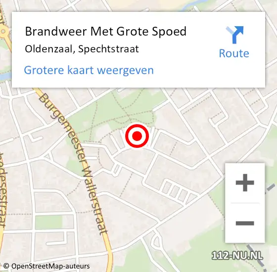 Locatie op kaart van de 112 melding: Brandweer Met Grote Spoed Naar Oldenzaal, Spechtstraat op 18 juni 2021 10:23