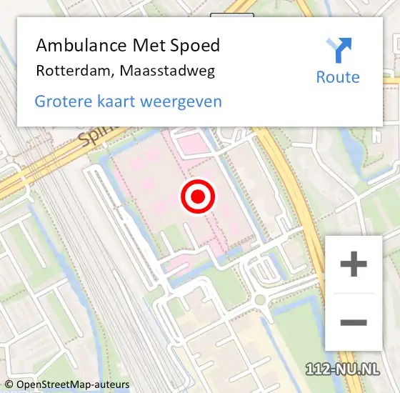 Locatie op kaart van de 112 melding: Ambulance Met Spoed Naar Rotterdam, Maasstadweg op 18 juni 2021 10:36