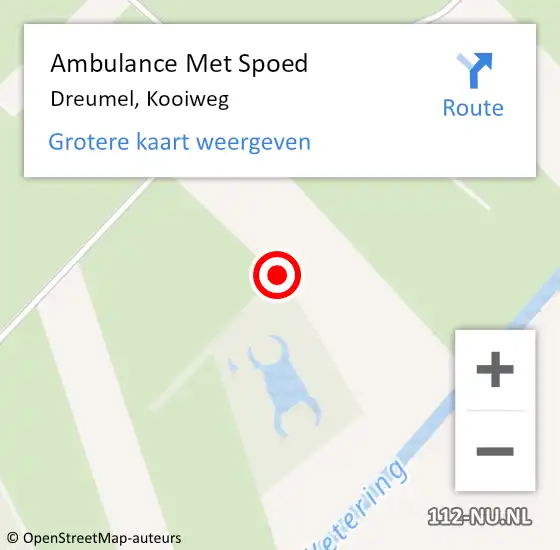 Locatie op kaart van de 112 melding: Ambulance Met Spoed Naar Dreumel, Kooiweg op 18 juni 2021 10:50