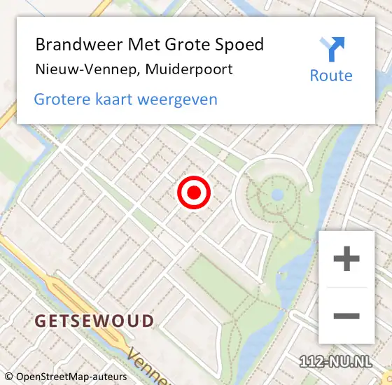Locatie op kaart van de 112 melding: Brandweer Met Grote Spoed Naar Nieuw-Vennep, Muiderpoort op 18 juni 2021 10:56
