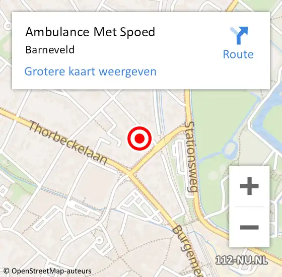 Locatie op kaart van de 112 melding: Ambulance Met Spoed Naar Barneveld op 18 juni 2021 10:57