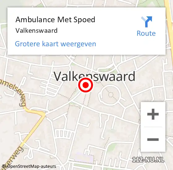 Locatie op kaart van de 112 melding: Ambulance Met Spoed Naar Valkenswaard op 18 juni 2021 10:57