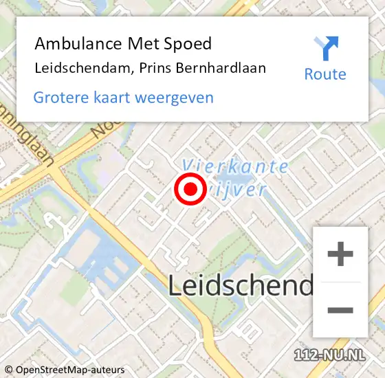Locatie op kaart van de 112 melding: Ambulance Met Spoed Naar Leidschendam, Prins Bernhardlaan op 18 juni 2021 11:03