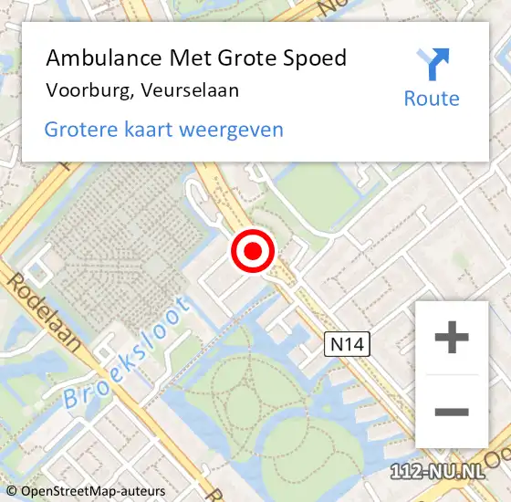 Locatie op kaart van de 112 melding: Ambulance Met Grote Spoed Naar Voorburg, Veurselaan op 18 juni 2021 11:05
