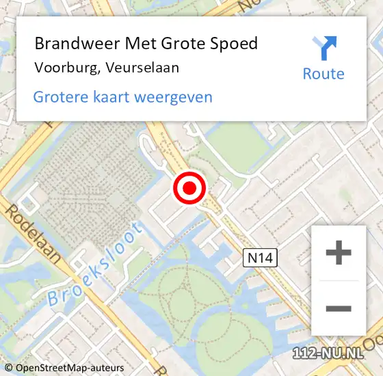 Locatie op kaart van de 112 melding: Brandweer Met Grote Spoed Naar Voorburg, Veurselaan op 18 juni 2021 11:05