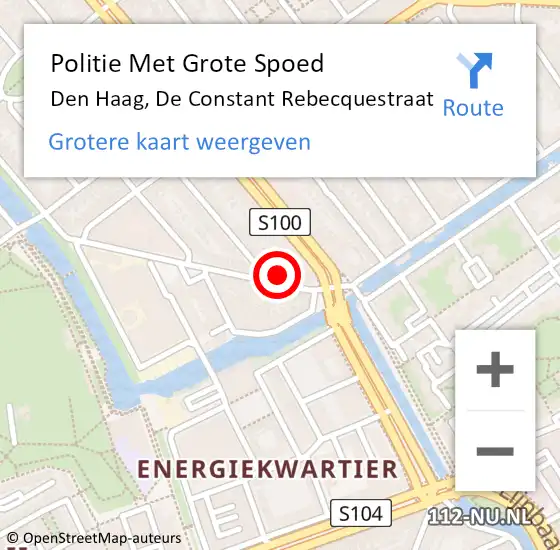 Locatie op kaart van de 112 melding: Politie Met Grote Spoed Naar Den Haag, De Constant Rebecquestraat op 18 juni 2021 11:07