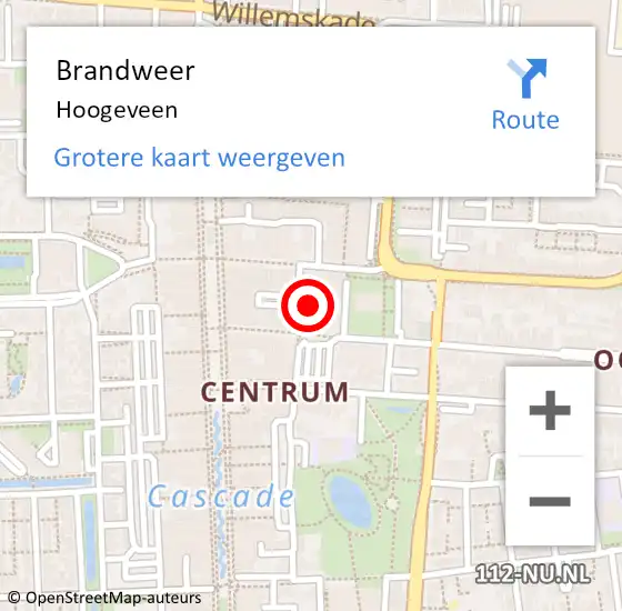 Locatie op kaart van de 112 melding: Brandweer Hoogeveen op 18 juni 2021 11:09