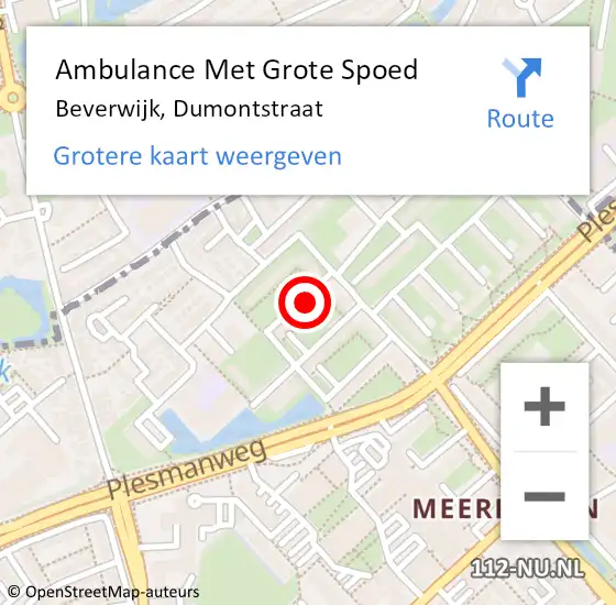 Locatie op kaart van de 112 melding: Ambulance Met Grote Spoed Naar Beverwijk, Dumontstraat op 18 juni 2021 11:11