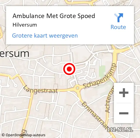 Locatie op kaart van de 112 melding: Ambulance Met Grote Spoed Naar Hilversum op 18 juni 2021 11:13