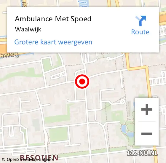 Locatie op kaart van de 112 melding: Ambulance Met Spoed Naar Waalwijk op 18 juni 2021 11:17