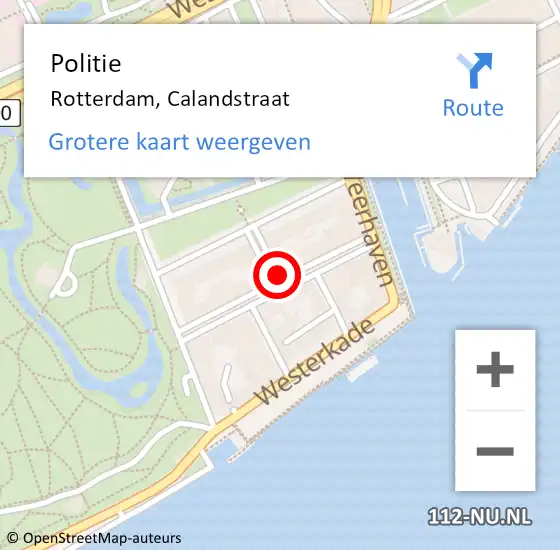 Locatie op kaart van de 112 melding: Politie Rotterdam, Calandstraat op 18 juni 2021 11:19