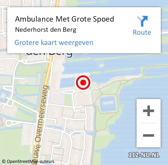 Locatie op kaart van de 112 melding: Ambulance Met Grote Spoed Naar Nederhorst den Berg op 18 juni 2021 11:38