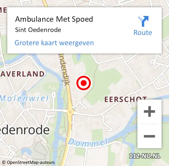 Locatie op kaart van de 112 melding: Ambulance Met Spoed Naar Sint Oedenrode op 18 juni 2021 11:39