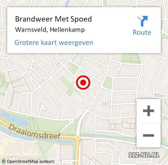 Locatie op kaart van de 112 melding: Brandweer Met Spoed Naar Warnsveld, Hellenkamp op 18 juni 2021 11:50