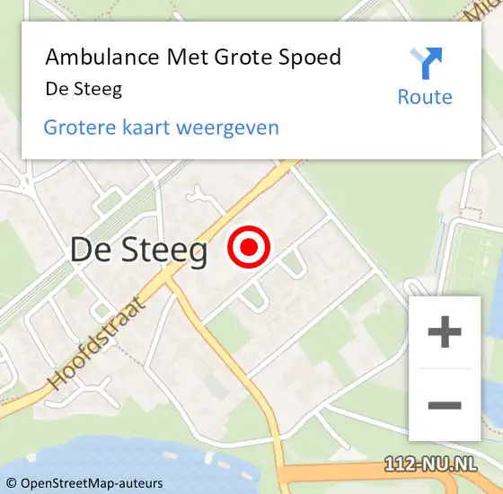 Locatie op kaart van de 112 melding: Ambulance Met Grote Spoed Naar De Steeg op 18 juni 2021 11:52