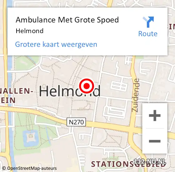 Locatie op kaart van de 112 melding: Ambulance Met Grote Spoed Naar Helmond op 18 juni 2021 11:54