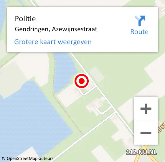 Locatie op kaart van de 112 melding: Politie Gendringen, Azewijnsestraat op 18 juni 2021 11:58