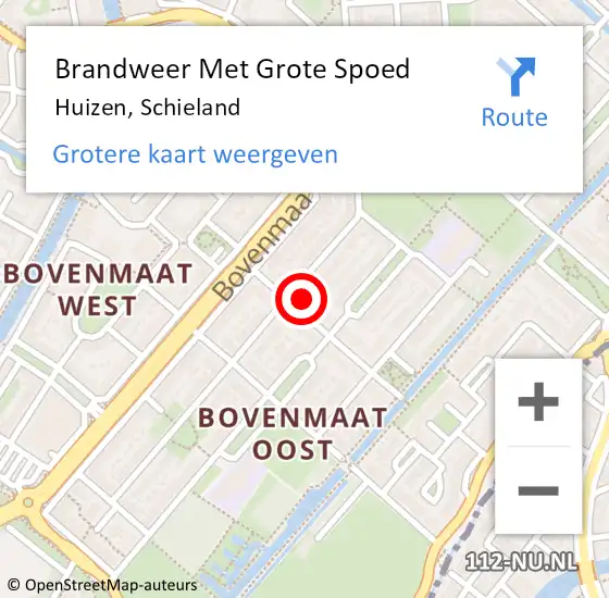 Locatie op kaart van de 112 melding: Brandweer Met Grote Spoed Naar Huizen, Schieland op 18 juni 2021 12:22