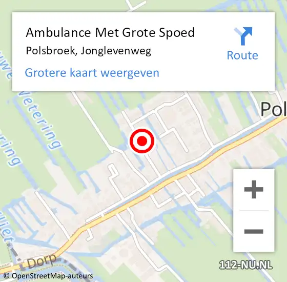 Locatie op kaart van de 112 melding: Ambulance Met Grote Spoed Naar Polsbroek, Jonglevenweg op 18 juni 2021 12:22