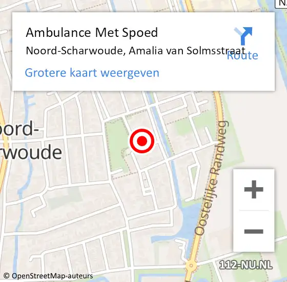 Locatie op kaart van de 112 melding: Ambulance Met Spoed Naar Noord-Scharwoude, Amalia van Solmsstraat op 18 juni 2021 12:28