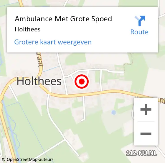 Locatie op kaart van de 112 melding: Ambulance Met Grote Spoed Naar Holthees op 18 juni 2021 12:31