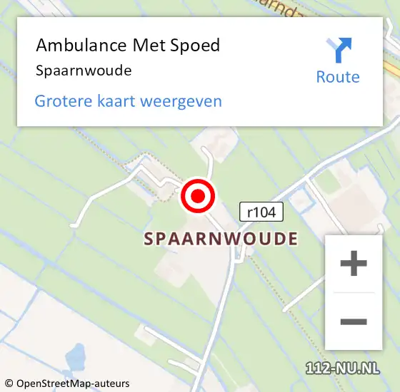 Locatie op kaart van de 112 melding: Ambulance Met Spoed Naar Spaarnwoude op 18 juni 2021 12:36