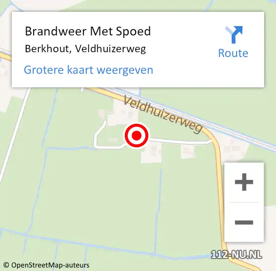 Locatie op kaart van de 112 melding: Brandweer Met Spoed Naar Berkhout, Veldhuizerweg op 18 juni 2021 12:46