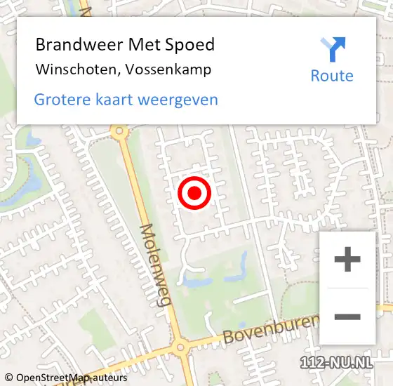 Locatie op kaart van de 112 melding: Brandweer Met Spoed Naar Winschoten, Vossenkamp op 18 juni 2021 12:47