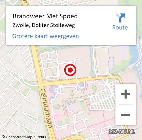 Locatie op kaart van de 112 melding: Brandweer Met Spoed Naar Zwolle, Dokter Stolteweg op 18 juni 2021 12:48