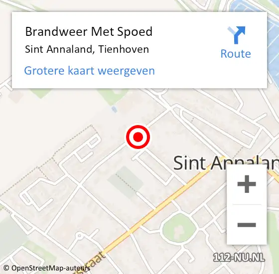Locatie op kaart van de 112 melding: Brandweer Met Spoed Naar Sint Annaland, Tienhoven op 18 juni 2021 13:35