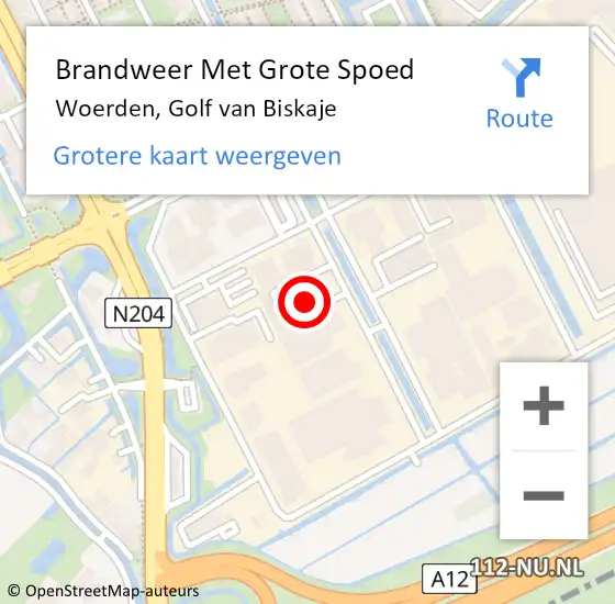 Locatie op kaart van de 112 melding: Brandweer Met Grote Spoed Naar Woerden, Golf van Biskaje op 18 juni 2021 13:38