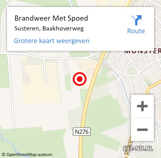 Locatie op kaart van de 112 melding: Brandweer Met Spoed Naar Susteren, Baakhoverweg op 18 juni 2021 14:26